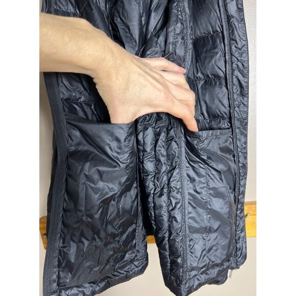 Heatkeep Jacket Black Puffer Hood Lightweight Quilted Winter Coat Womens S/M - Picture 7 of 12